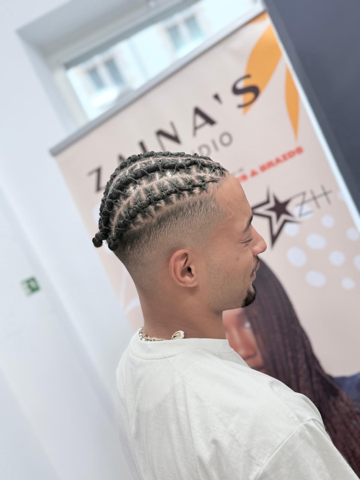 Cornrow fade detail by Zaina